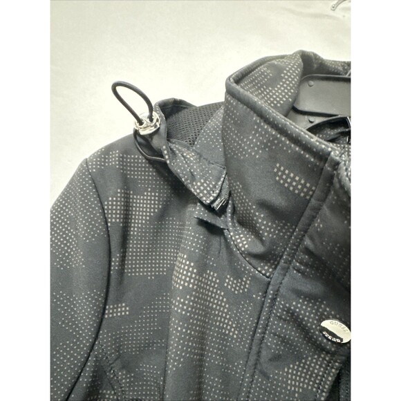 GUESS Women’s Hooded Coat Zip Front Black Pattern Size XL - Picture 7 of 13